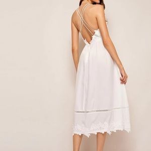 Embroidered White Long Dress